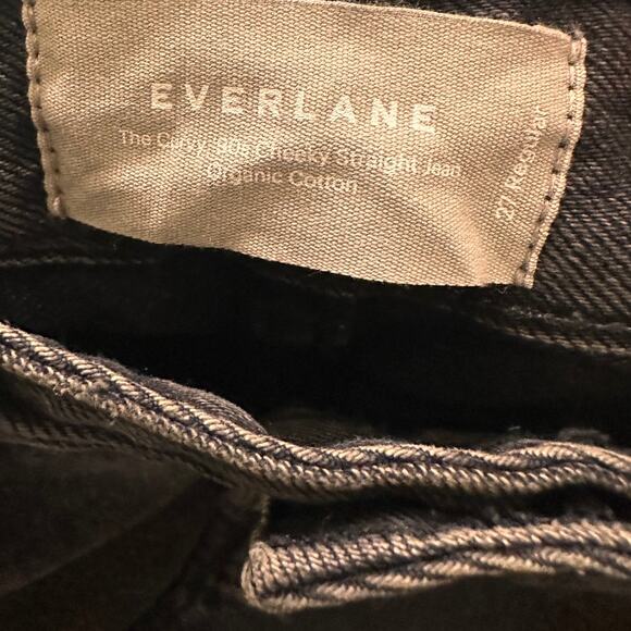 Everlane Organic High Rise The Curvy 90s Cheeky Straight Jean Washed Black, 27 - Picture 2 of 12